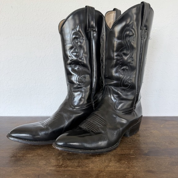 Caborga Botas Black Leather Western Cowboy Boots 10.5 D Mexico